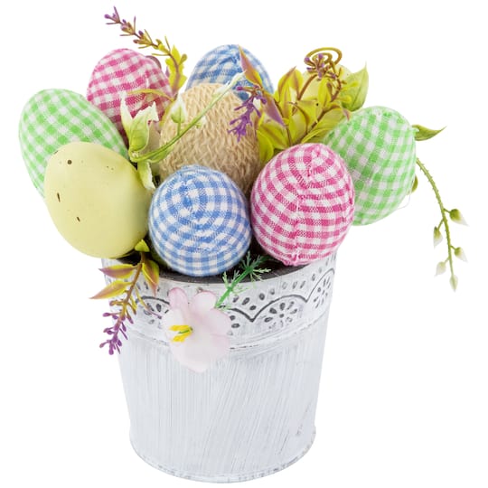 7" Easter Egg Spring Potted Floral Arrangement By Northlight in Green | 5.5" x 5.5" x 7" | Michaels®